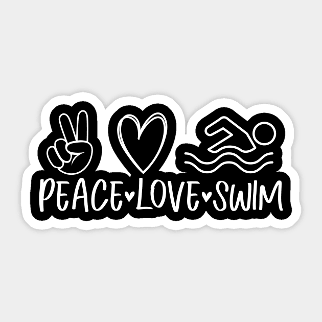 Peace love swim - swimmer design Sticker by colorbyte